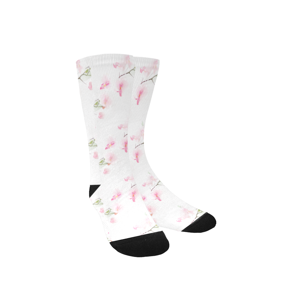 Pattern Orchidées Women's Custom Socks