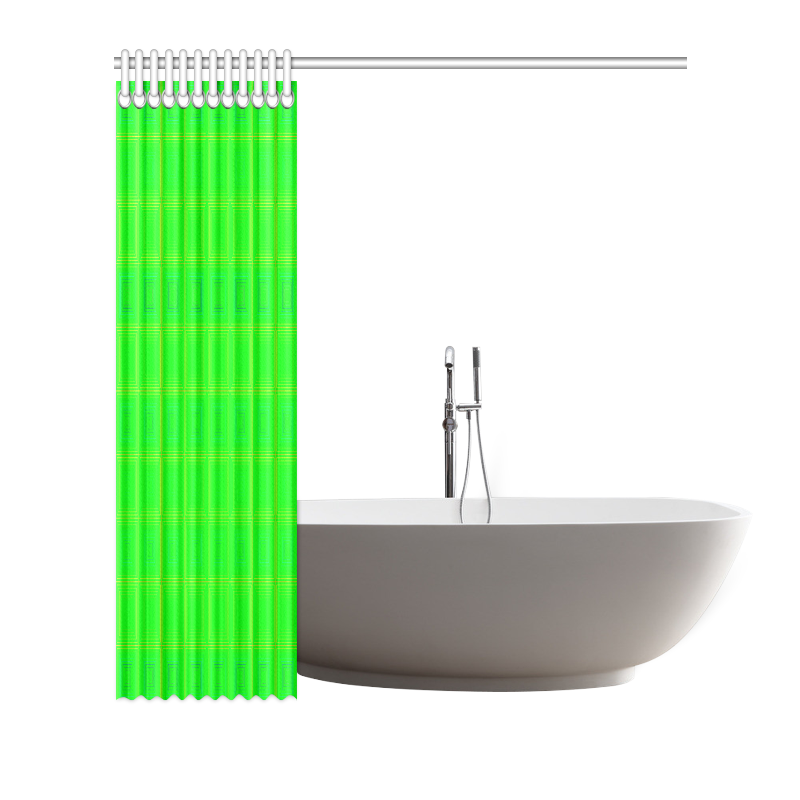 Green multicolored multiple squares Shower Curtain 66"x72"