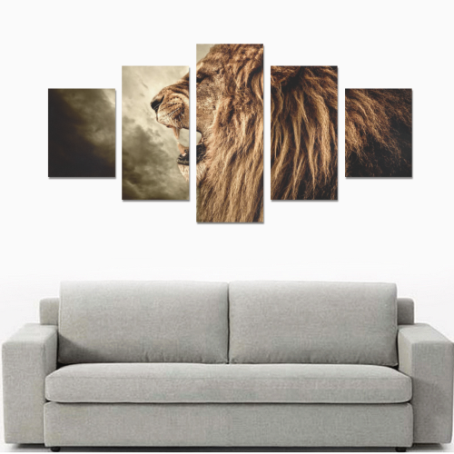 家居lion Canvas Print Sets B (No Frame)