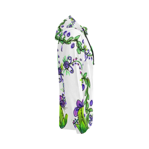 Queen's Crown Purple Green Vines ZenGarden All Over Print Full Zip Hoodie for Women (Model H14)