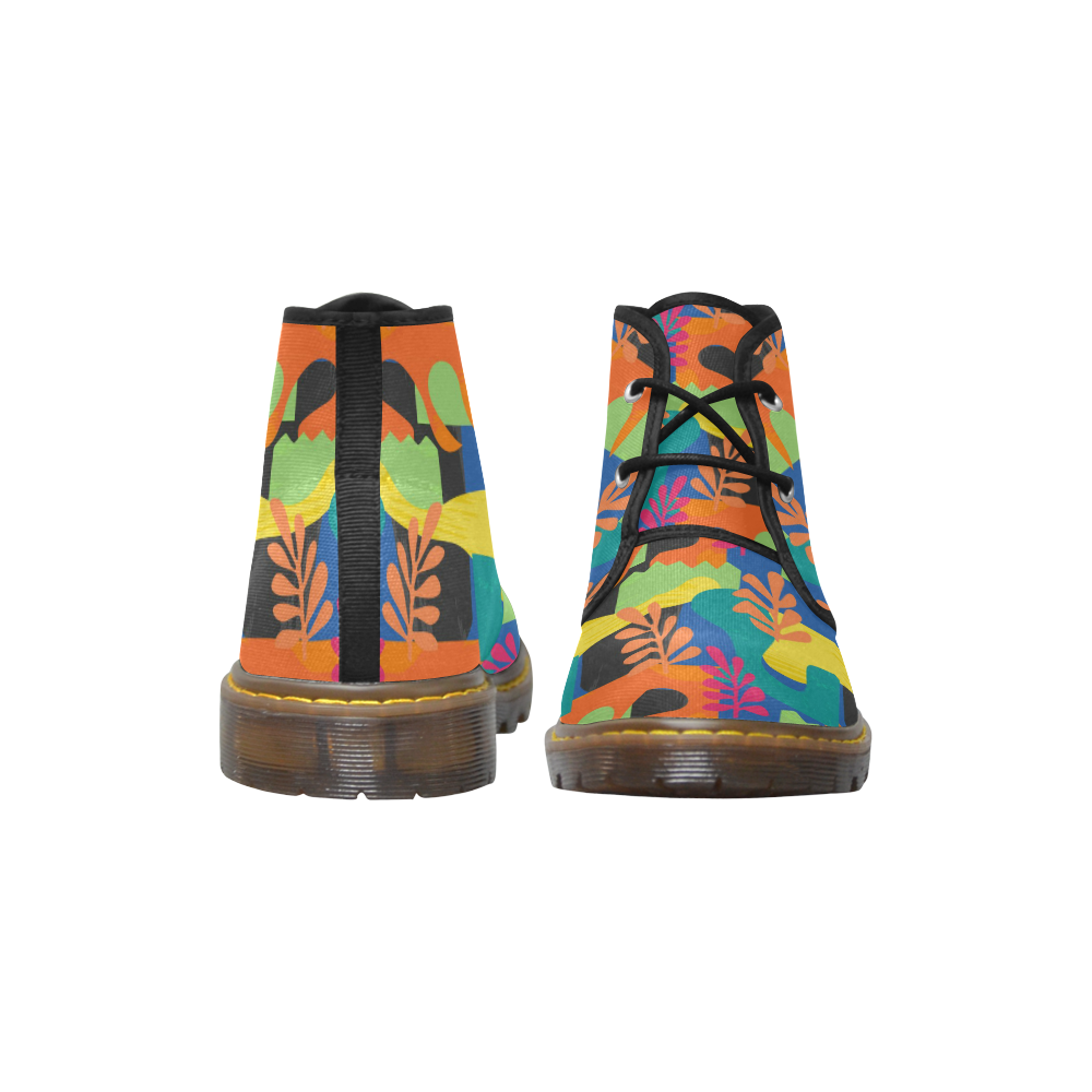 Abstract Nature Pattern Men's Canvas Chukka Boots (Model 2402-1)
