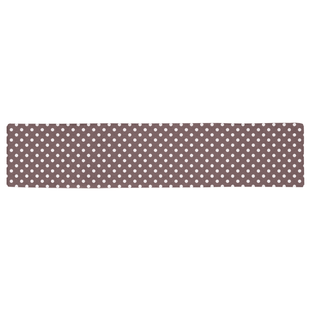 Chocolate brown polka dots Table Runner 16x72 inch