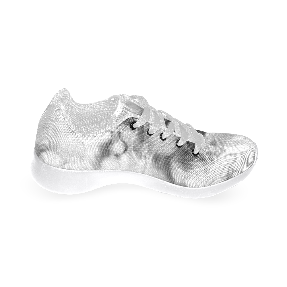 Marble Black and White Pattern Women’s Running Shoes (Model 020)