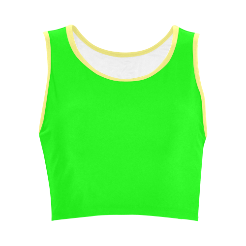 Bright Neon Green / Yellow Women's Crop Top (Model T42)