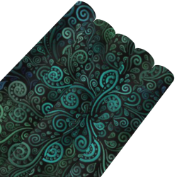 3D Psychedelic Turquoise, Violet and Green Rose Gift Wrapping Paper 58"x 23" (5 Rolls)
