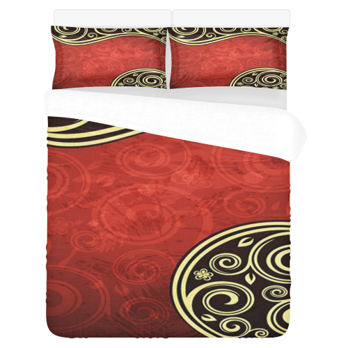 Abstract Vintage Floral 1 3-Piece Bedding Set