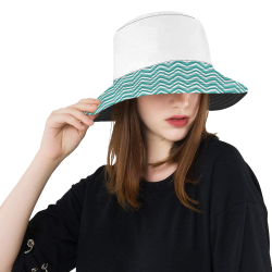 Elegant Chevron Turquoise All Over Print Bucket Hat