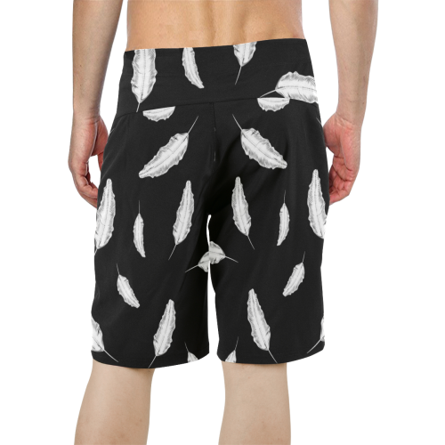 White Feathers Men's All Over Print Board Shorts (Model L16)