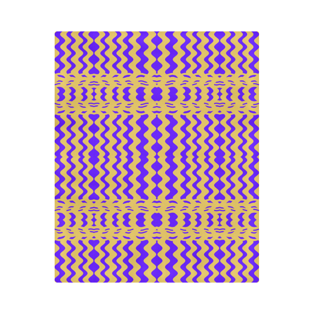 Purple Yellow Modern  Waves Lines Duvet Cover 86"x70" ( All-over-print)