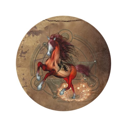 Wonderful horse with skull, red colors Circular Ultra-Soft Micro Fleece Blanket 60"