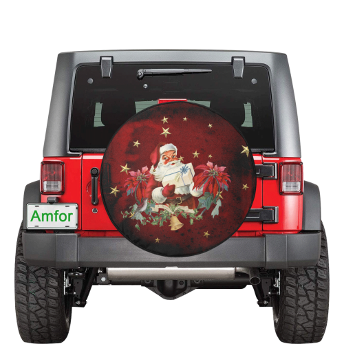 Santa Claus with gifts, vintage 34 Inch Spare Tire Cover