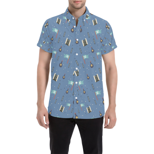 Flags Men's All Over Print Short Sleeve Shirt/Large Size (Model T53)