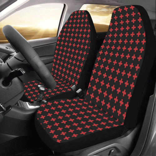 Rock Style Red Crosses Pattern Design Car Seat Covers (Set of 2)