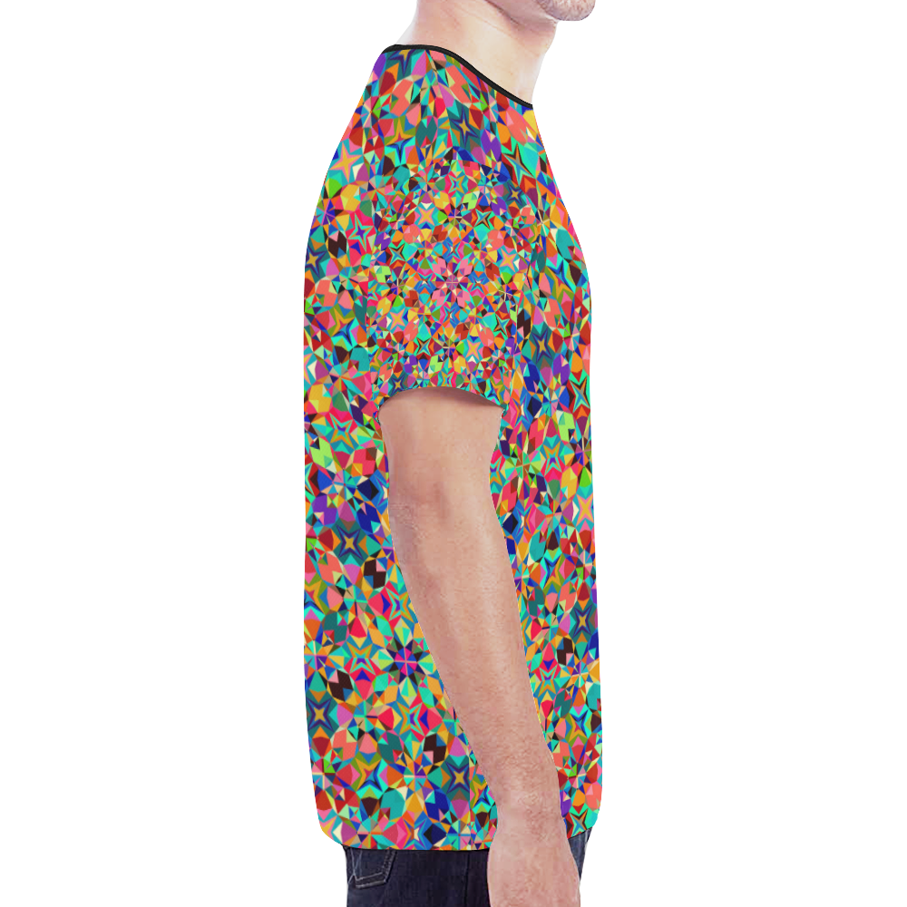 Multicolored Geometric Pattern New All Over Print T-shirt for Men (Model T45)