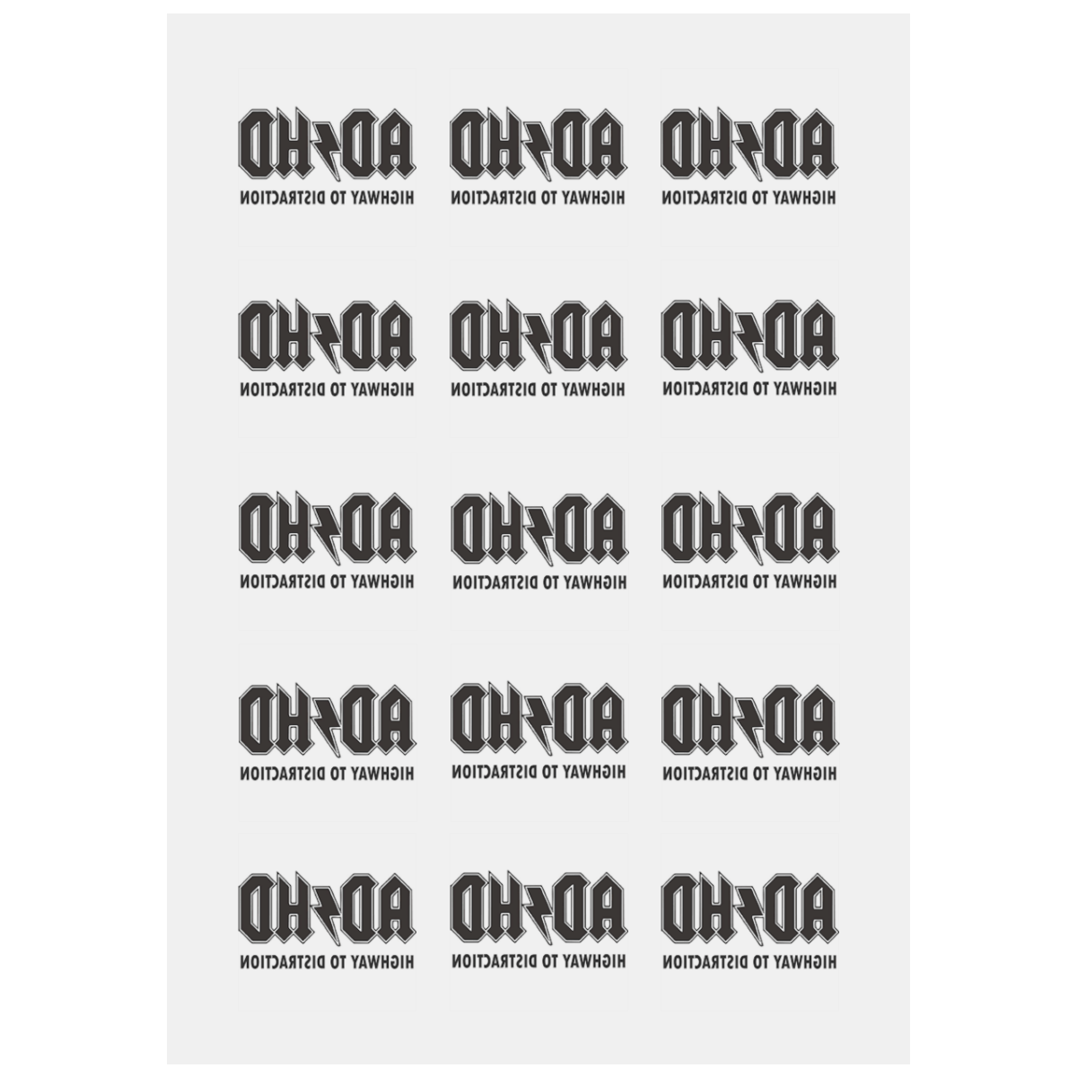 ADHD Personalized Temporary Tattoo (15 Pieces)