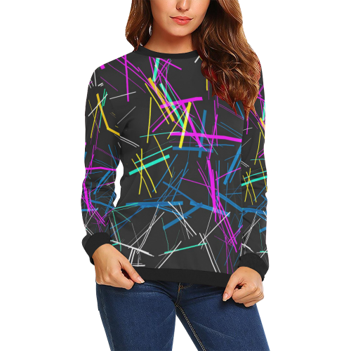 New Pattern factory 1A by JamColors All Over Print Crewneck Sweatshirt for Women (Model H18)