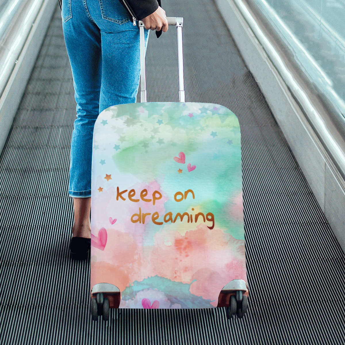 KEEP ON DREAMING - pastel Luggage Cover/Medium 22"-25"