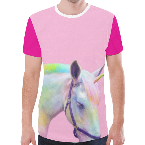 Rainbow Unicorn New All Over Print T-shirt for Men (Model T45)