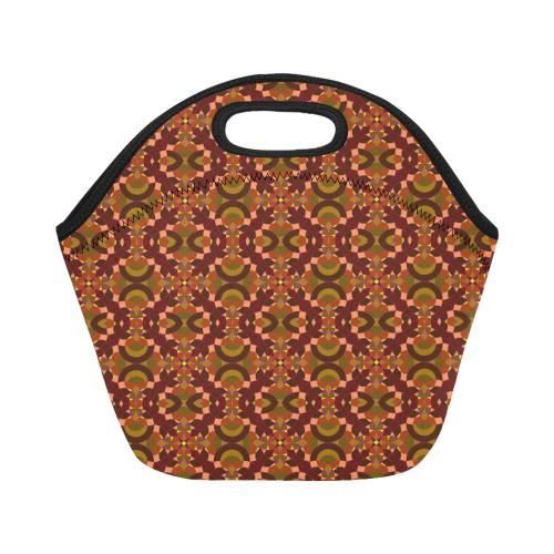 brown pattern Neoprene Lunch Bag/Small (Model 1669)