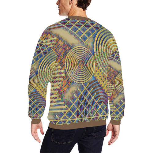 Squares & Circles T All Over Print Crewneck Sweatshirt for Men (Model H18)