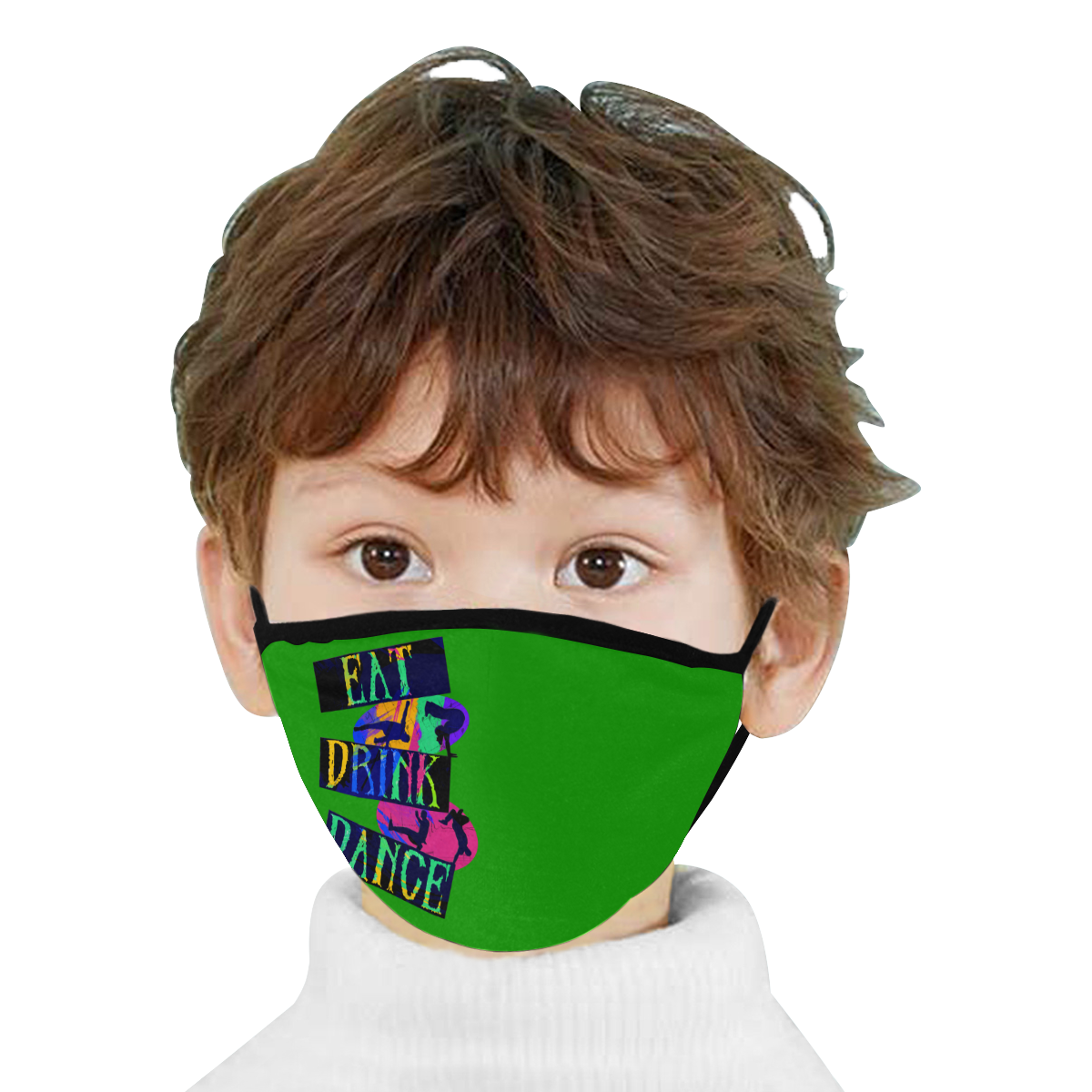 Break Dancing Colorful / Green Mouth Mask