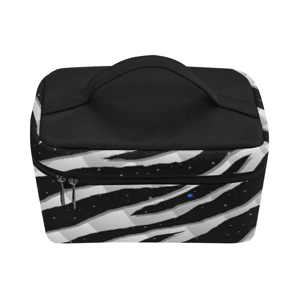 Ripped SpaceTime Stripes - White Cosmetic Bag/Large (Model 1658)