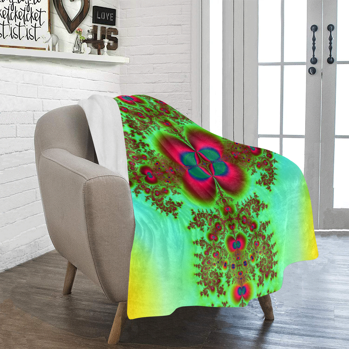 Bohemian Rapture Fractal Abstract Ultra-Soft Micro Fleece Blanket 40"x50"