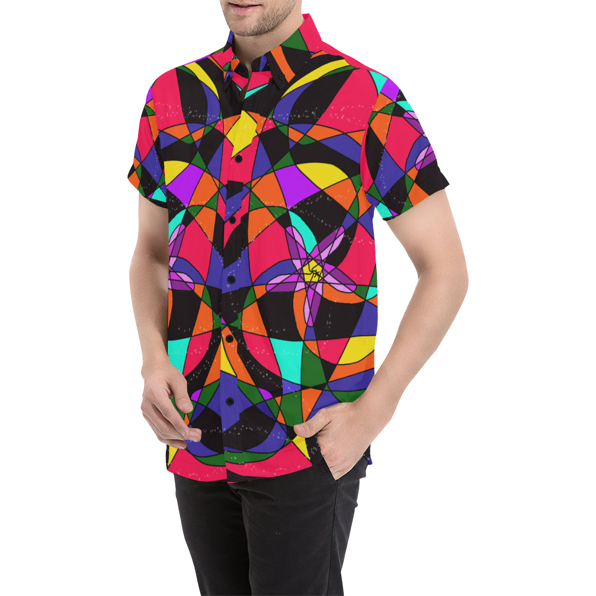 Abstract Design S 2020 Men's All Over Print Short Sleeve Shirt/Large Size (Model T53)