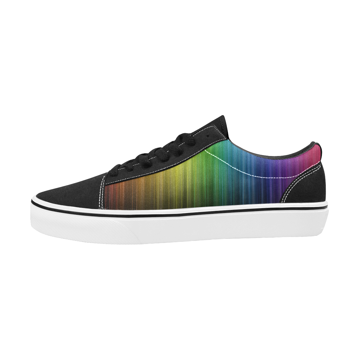 skate rainbow Men's Low Top Skateboarding Shoes (Model E001-2)