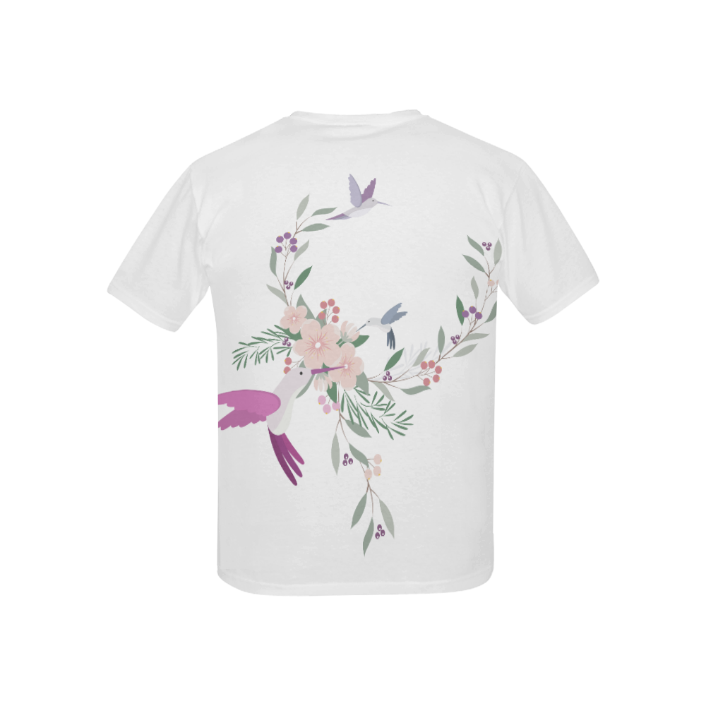 Nature Animals - The Spring Of Hummingbirds Kids' All Over Print T-Shirt with Solid Color Neck (Model T40)