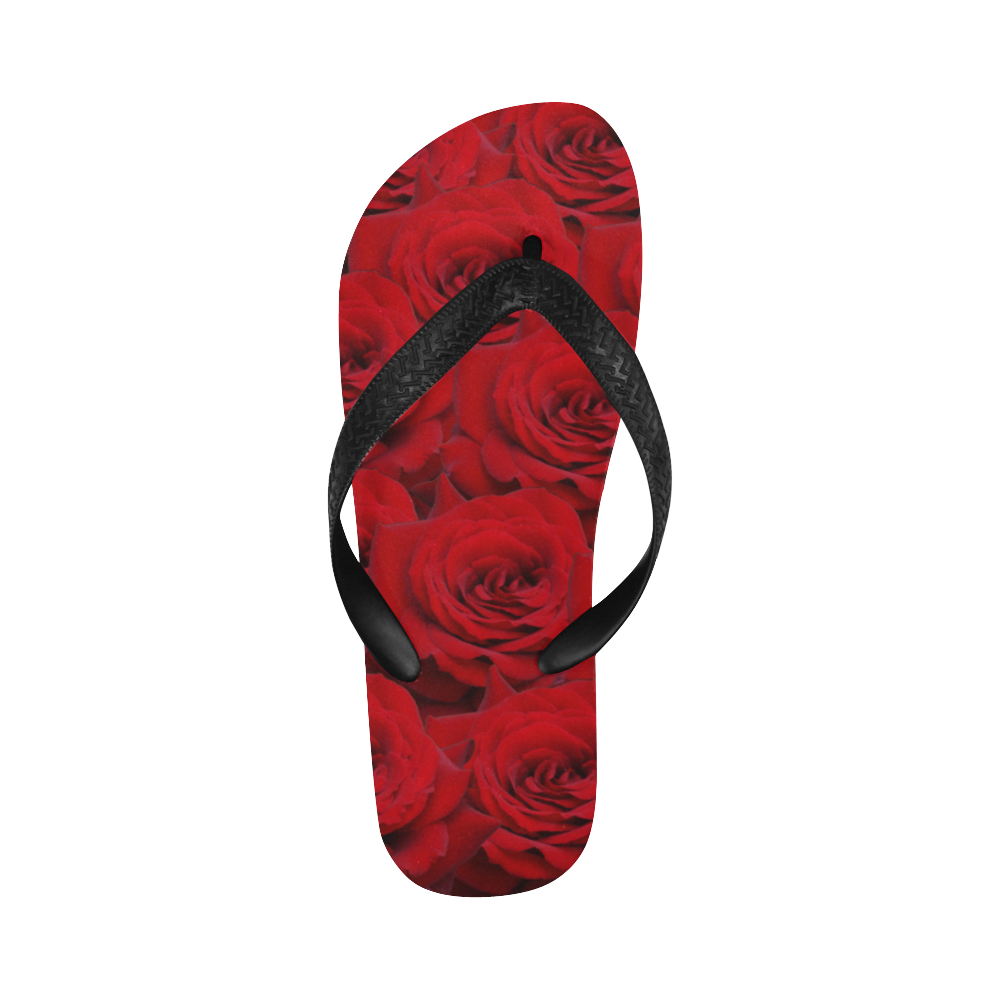 Red Roses Flip Flops for Men/Women (Model 040)