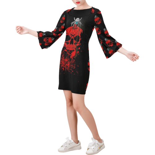 Skull 2020 by Nico Bielow Bell Sleeve Dress (Model D52)