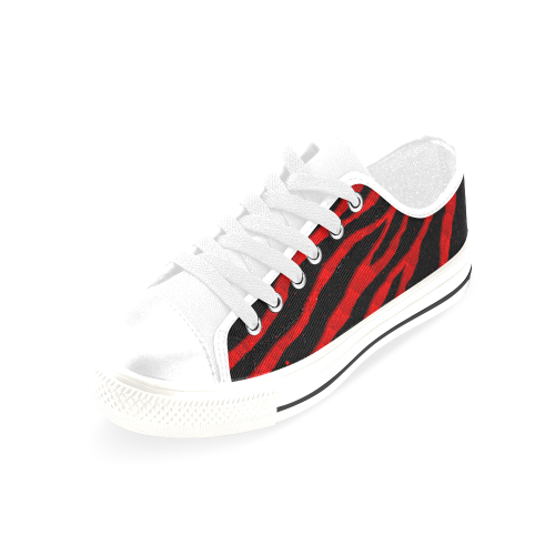Ripped SpaceTime Stripes - Red Men's Classic Canvas Shoes/Large Size (Model 018)