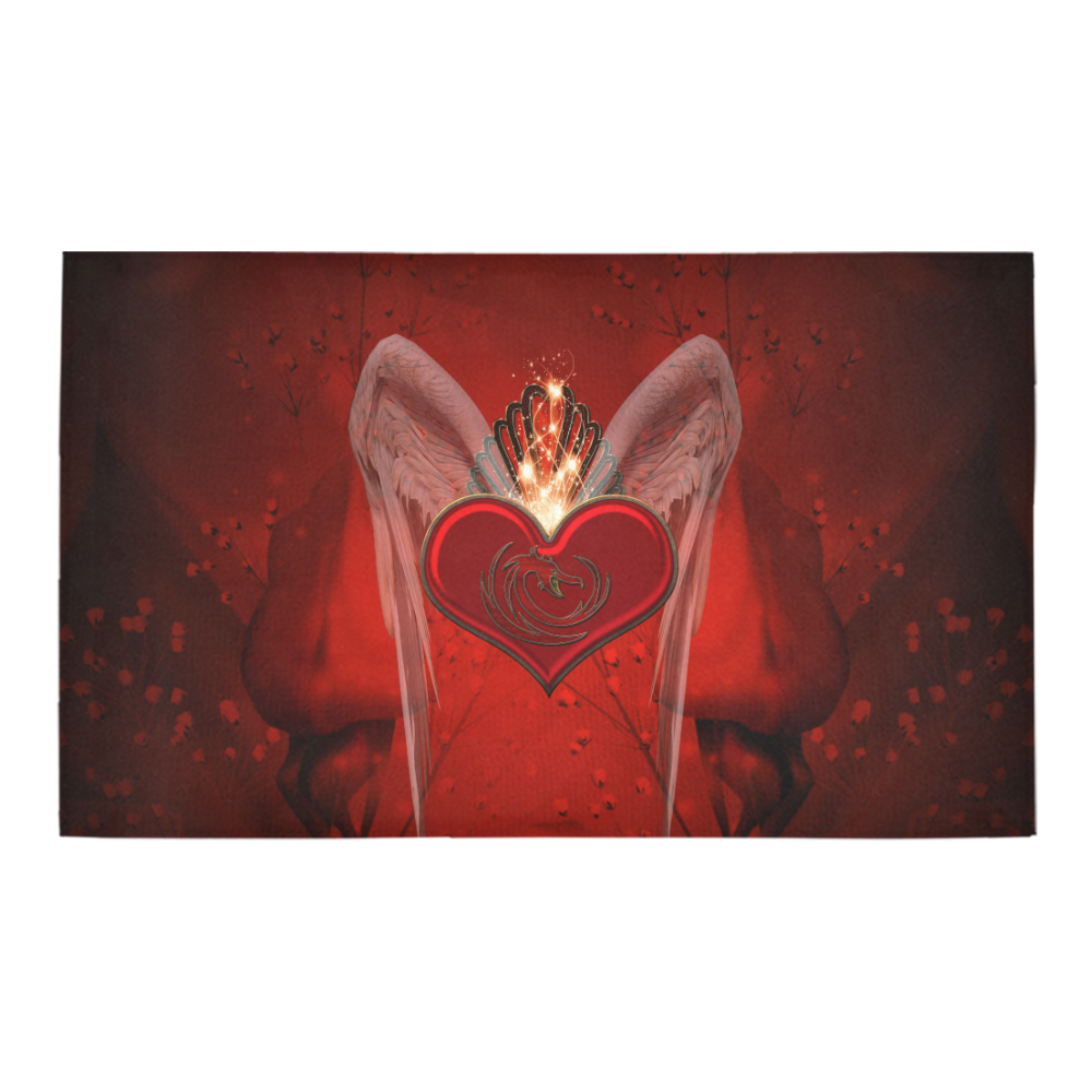 Heart with wings Azalea Doormat 30" x 18" (Sponge Material)
