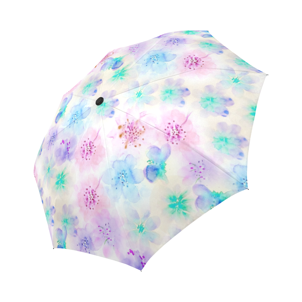 watercolor flowers Auto-Foldable Umbrella (Model U04)