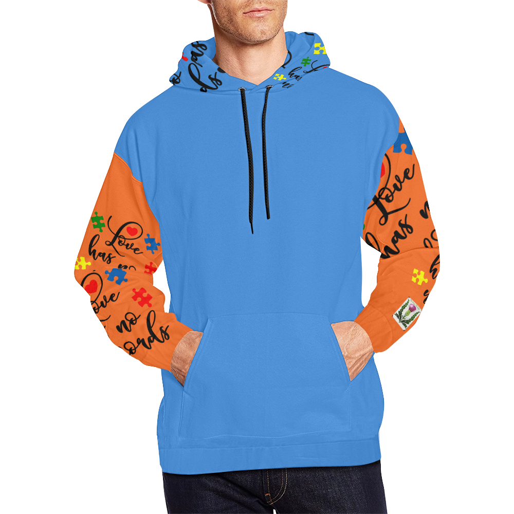 Fairlings Delight's Autism- Love has no words Men's Hoodie 53086Aa5 All Over Print Hoodie for Men (USA Size) (Model H13)