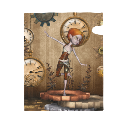 Steampunk girl, clocks and gears Mailbox Cover