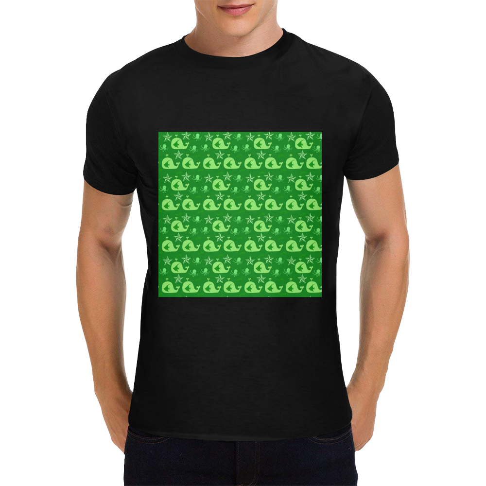 green sea whales Classic Men's T-Shirt