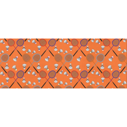 Badminton Rackets and Shuttlecocks Pattern Sports Orange Gift Wrapping Paper 58"x 23" (1 Roll)