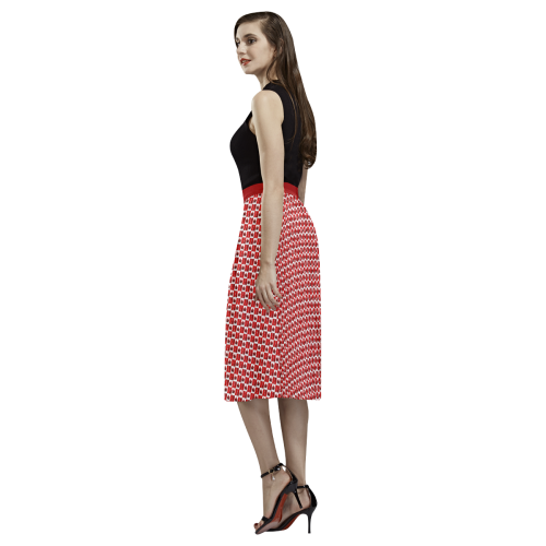 Canadian Flag Skirts Stylish Aoede Crepe Skirt (Model D16)