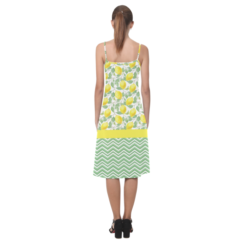 Lemons With Chevron 2 Alcestis Slip Dress (Model D05)