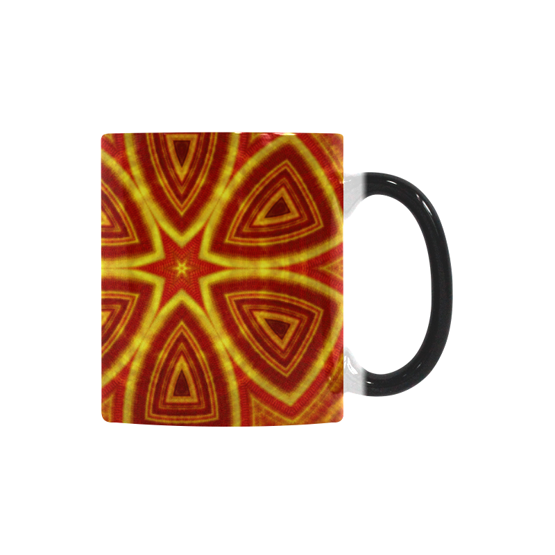 red and gold kaleidoscope Custom Morphing Mug