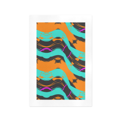 Blue orange black waves Art Print 13‘’x19‘’