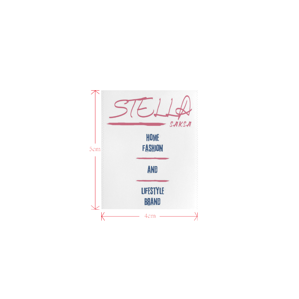 Stella Saksa Logo Private Brand Tag on Tops (4cm X 5cm)