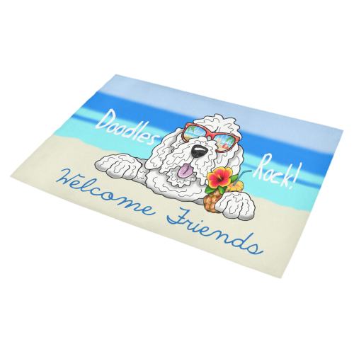 Doodle White-Beach Azalea Doormat 30" x 18" (Sponge Material)
