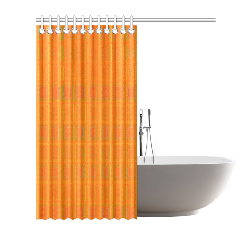 Orange multiple squares Shower Curtain 66"x72"