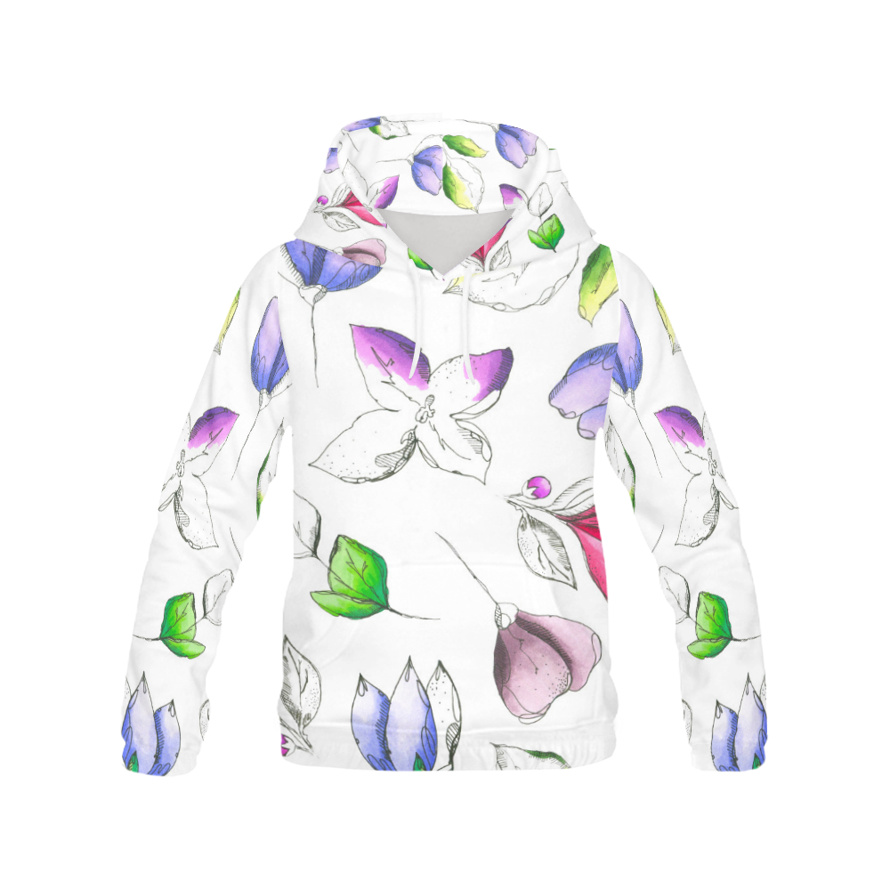 floral vi All Over Print Hoodie for Women (USA Size) (Model H13)
