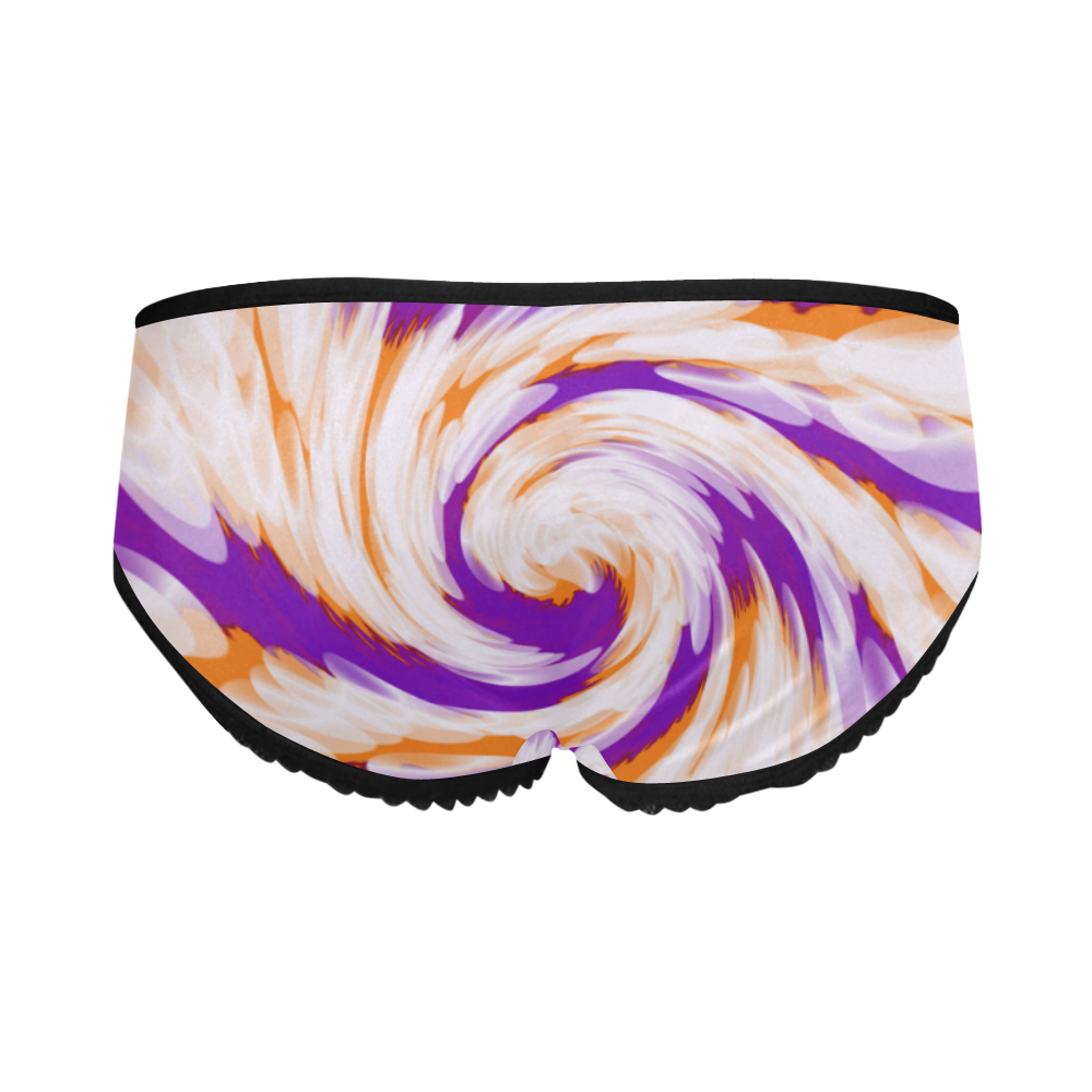 Purple Orange Tie Dye Swirl Abstract Women's All Over Print Classic Briefs (Model L13)