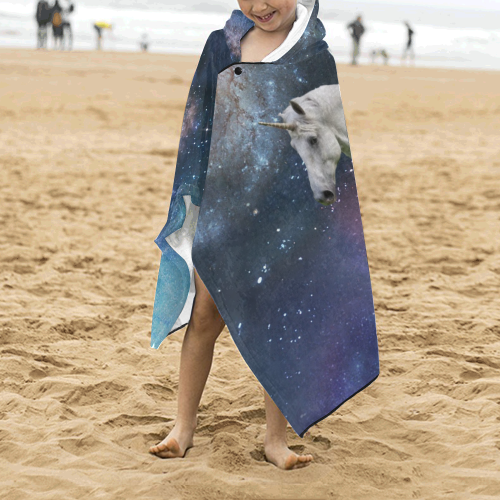 Unicorn and Space Kids' Hooded Bath Towels