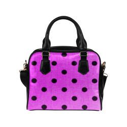 Purple Ladybug Polka Dots Shoulder Handbag (Model 1634)
